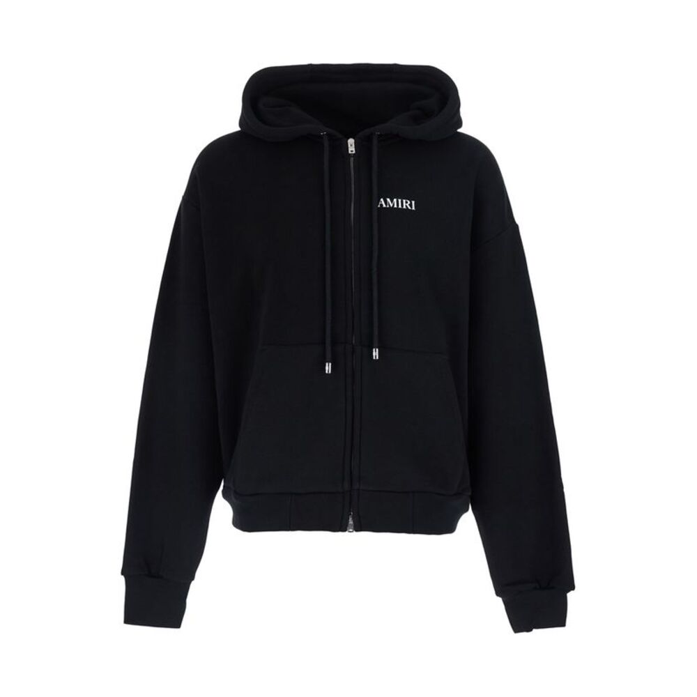 Amiri Men Black Hooded Sweatshirt With Logo On The Front In Cotton For Men